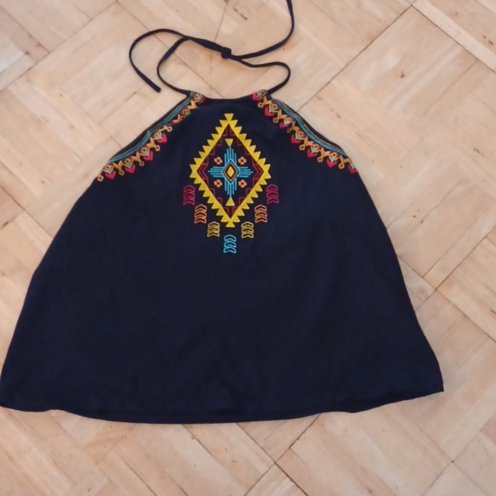 Rock And Roll denim Size large black boho y2k